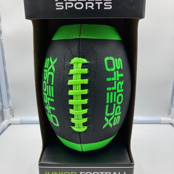 XCello Sports Black Green Junior Football - Picture 2 of 3
